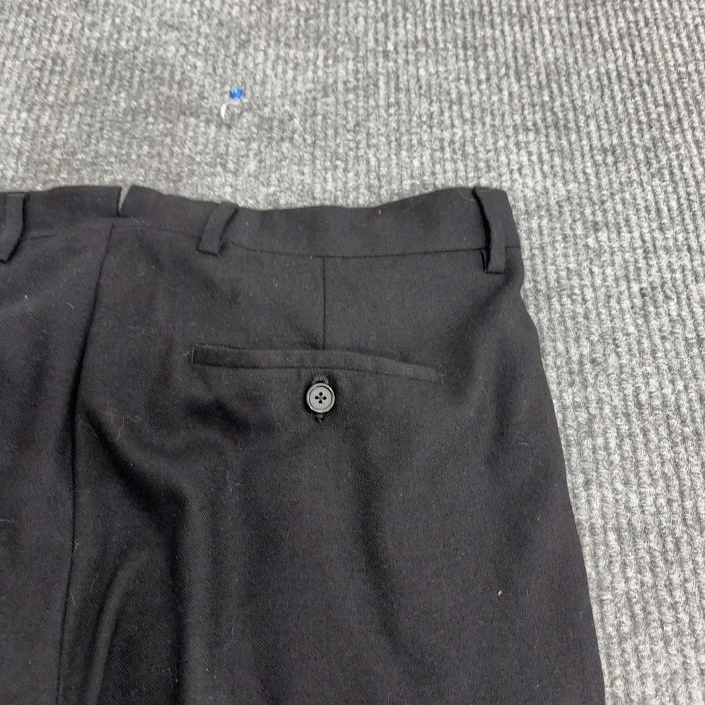 Dress Pants‎ Trousers Mens 36W Black Virgin Wool Pleated Front Formal Classic